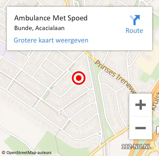 Locatie op kaart van de 112 melding: Ambulance Met Spoed Naar Bunde, Acacialaan op 3 september 2014 03:03