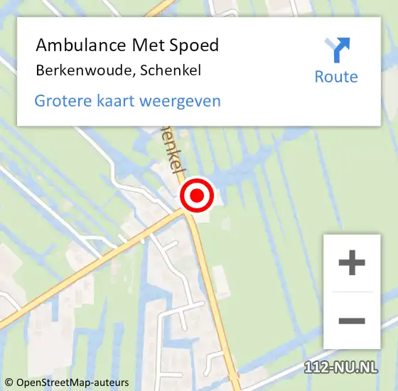 Locatie op kaart van de 112 melding: Ambulance Met Spoed Naar Berkenwoude, Schenkel op 26 juli 2023 19:29