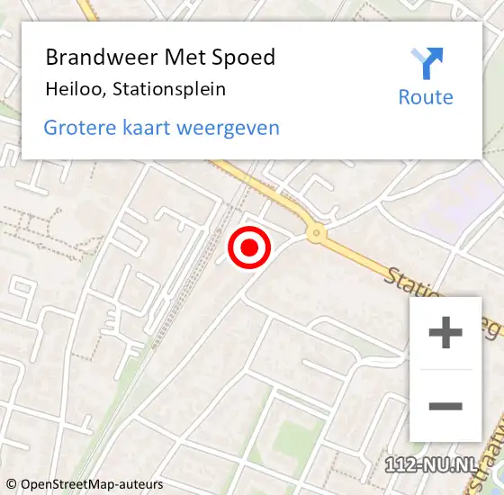 Locatie op kaart van de 112 melding: Brandweer Met Spoed Naar Heiloo, Stationsplein op 3 september 2014 03:15