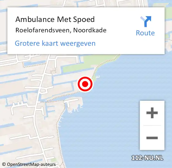 Locatie op kaart van de 112 melding: Ambulance Met Spoed Naar Roelofarendsveen, Noordkade op 26 juli 2023 20:17