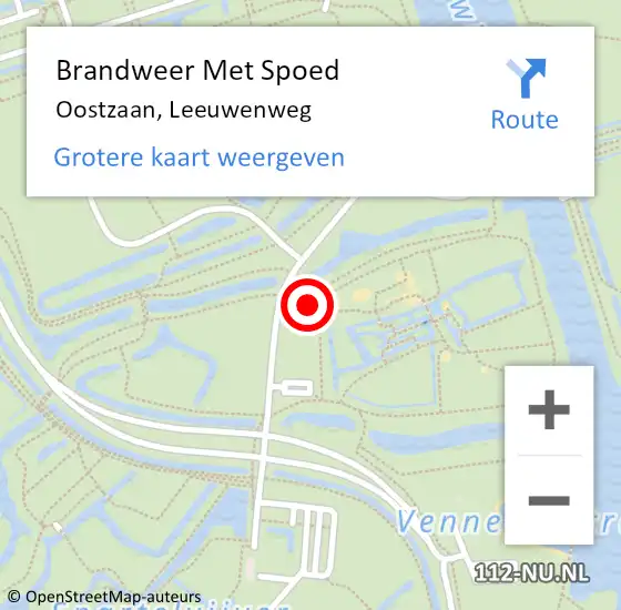 Locatie op kaart van de 112 melding: Brandweer Met Spoed Naar Oostzaan, Leeuwenweg op 26 juli 2023 21:13