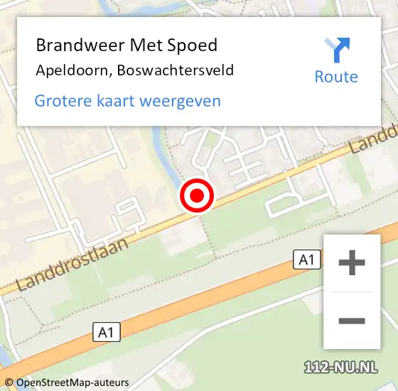 Locatie op kaart van de 112 melding: Brandweer Met Spoed Naar Apeldoorn, Boswachtersveld op 26 juli 2023 21:21