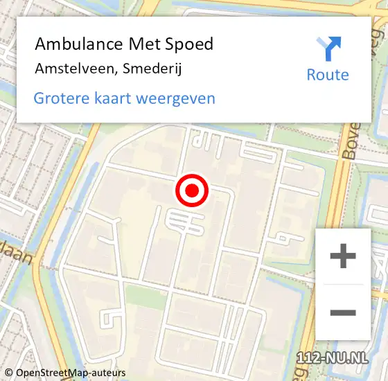 Locatie op kaart van de 112 melding: Ambulance Met Spoed Naar Amstelveen, Smederij op 26 juli 2023 23:07