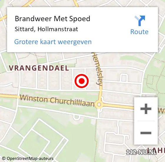 Locatie op kaart van de 112 melding: Brandweer Met Spoed Naar Sittard, Hollmanstraat op 26 juli 2023 23:25