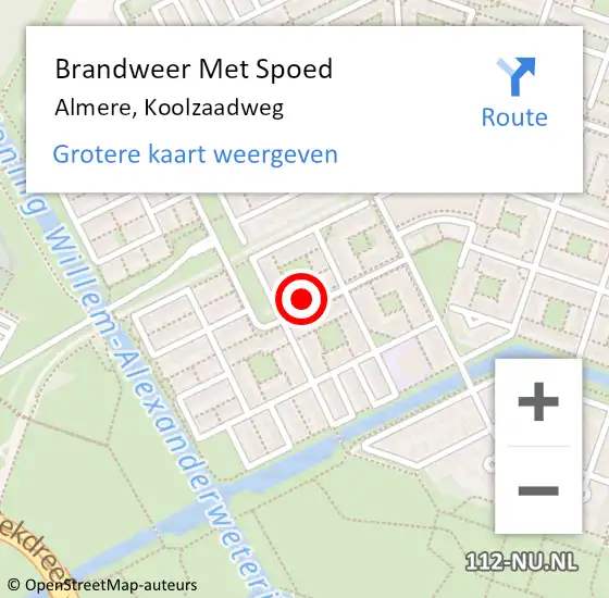 Locatie op kaart van de 112 melding: Brandweer Met Spoed Naar Almere, Koolzaadweg op 26 juli 2023 23:41