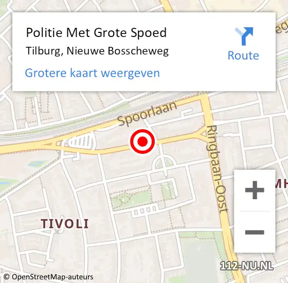 Locatie op kaart van de 112 melding: Politie Met Grote Spoed Naar Tilburg, Nieuwe Bosscheweg op 26 juli 2023 23:44