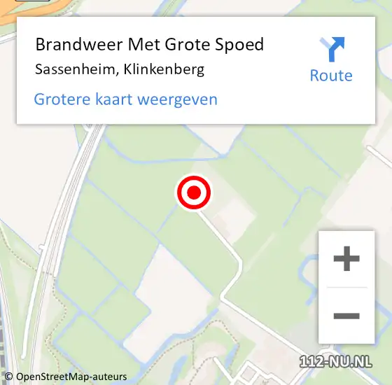 Locatie op kaart van de 112 melding: Brandweer Met Grote Spoed Naar Sassenheim, Klinkenberg op 27 juli 2023 00:35