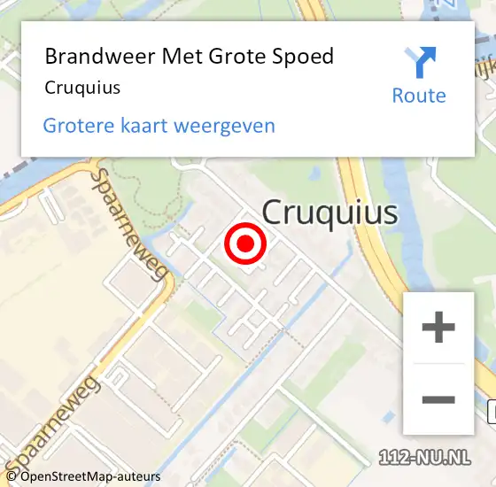 Locatie op kaart van de 112 melding: Brandweer Met Grote Spoed Naar Cruquius op 27 juli 2023 08:50