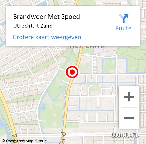 Locatie op kaart van de 112 melding: Brandweer Met Spoed Naar Utrecht, 't Zand op 27 juli 2023 09:20