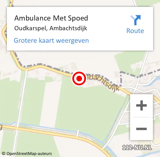 Locatie op kaart van de 112 melding: Ambulance Met Spoed Naar Oudkarspel, Ambachtsdijk op 27 juli 2023 09:37