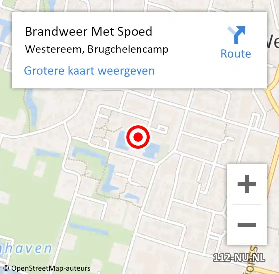 Locatie op kaart van de 112 melding: Brandweer Met Spoed Naar Westereem, Brugchelencamp op 27 juli 2023 10:12