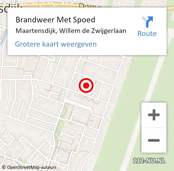 Locatie op kaart van de 112 melding: Brandweer Met Spoed Naar Maartensdijk, Willem de Zwijgerlaan op 27 juli 2023 10:46