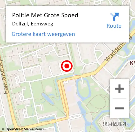 Locatie op kaart van de 112 melding: Politie Met Grote Spoed Naar Delfzijl, Eemsweg op 27 juli 2023 11:22