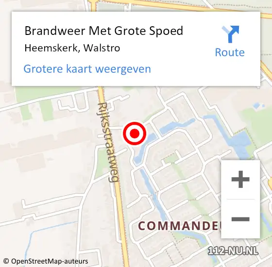 Locatie op kaart van de 112 melding: Brandweer Met Grote Spoed Naar Heemskerk, Walstro op 27 juli 2023 12:21