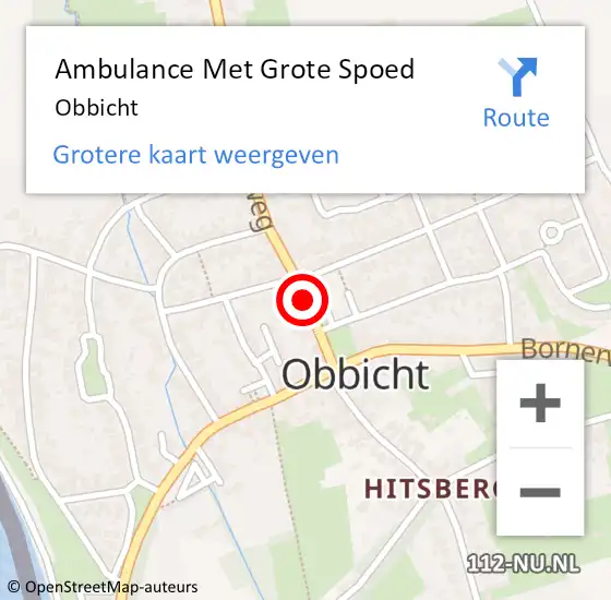 Locatie op kaart van de 112 melding: Ambulance Met Grote Spoed Naar Obbicht op 13 oktober 2013 13:15