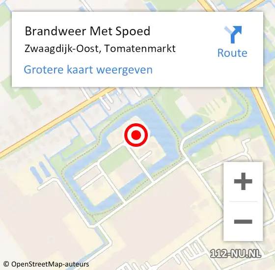 Locatie op kaart van de 112 melding: Brandweer Met Spoed Naar Zwaagdijk-Oost, Tomatenmarkt op 27 juli 2023 13:03