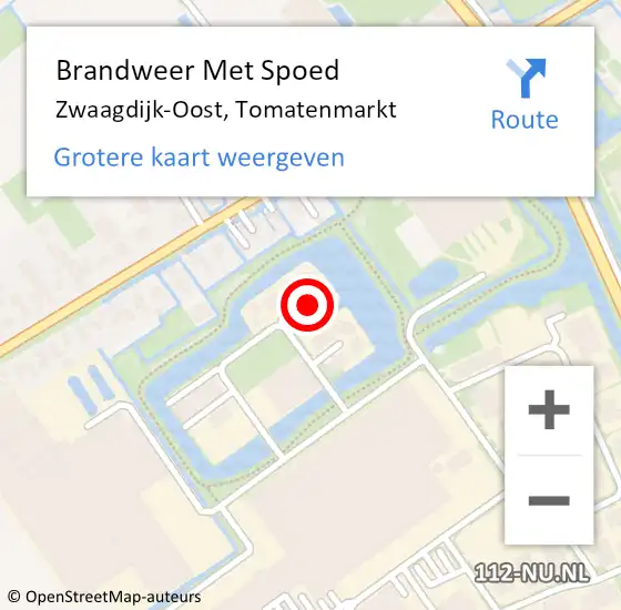 Locatie op kaart van de 112 melding: Brandweer Met Spoed Naar Zwaagdijk-Oost, Tomatenmarkt op 27 juli 2023 13:08