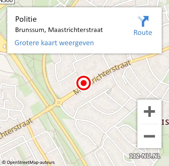 Locatie op kaart van de 112 melding: Politie Brunssum, Maastrichterstraat op 27 juli 2023 13:32