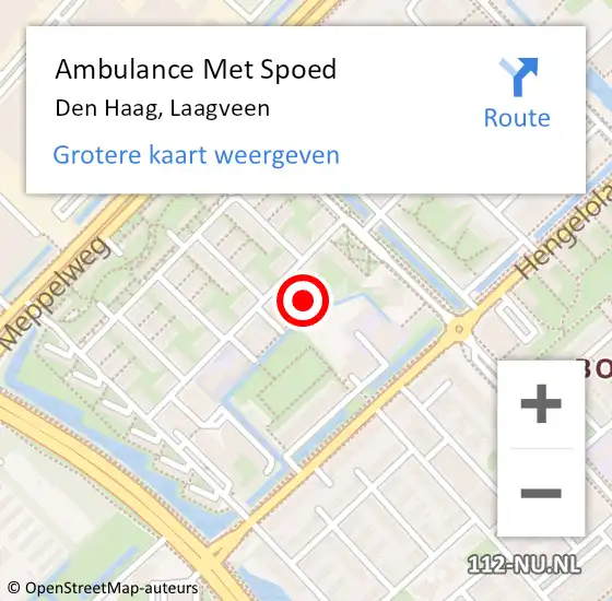 Locatie op kaart van de 112 melding: Ambulance Met Spoed Naar Den Haag, Laagveen op 27 juli 2023 14:08