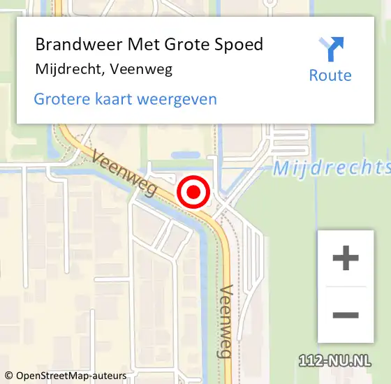 Locatie op kaart van de 112 melding: Brandweer Met Grote Spoed Naar Mijdrecht, Veenweg op 27 juli 2023 14:46