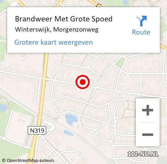 Locatie op kaart van de 112 melding: Brandweer Met Grote Spoed Naar Winterswijk, Morgenzonweg op 27 juli 2023 14:58