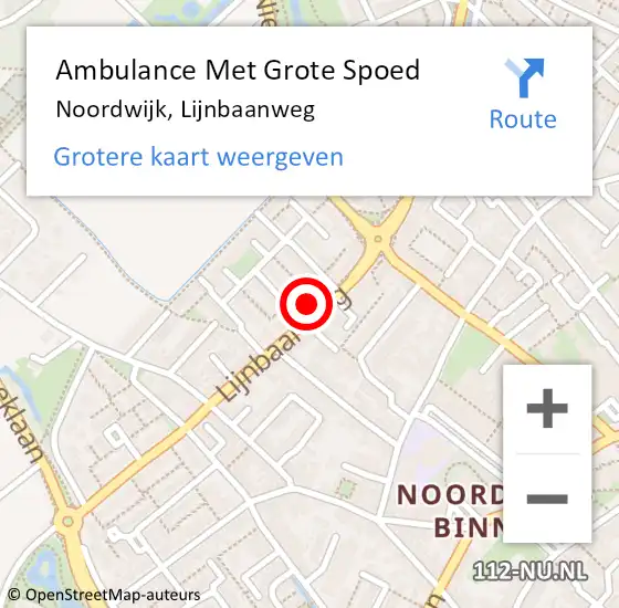 Locatie op kaart van de 112 melding: Ambulance Met Grote Spoed Naar Noordwijk, Lijnbaanweg op 27 juli 2023 15:38