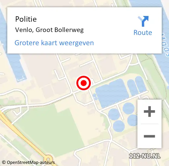 Locatie op kaart van de 112 melding: Politie Venlo, Groot Bollerweg op 27 juli 2023 16:27