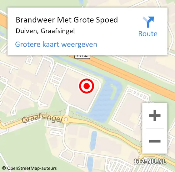 Locatie op kaart van de 112 melding: Brandweer Met Grote Spoed Naar Duiven, Graafsingel op 27 juli 2023 16:37