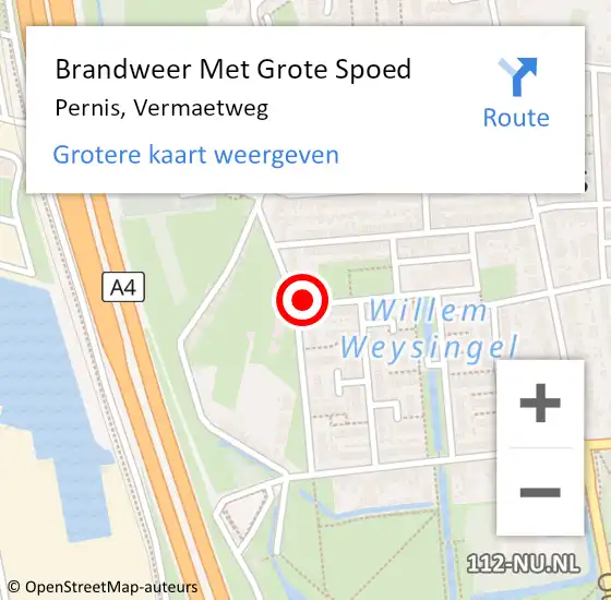 Locatie op kaart van de 112 melding: Brandweer Met Grote Spoed Naar Pernis, Vermaetweg op 27 juli 2023 18:02