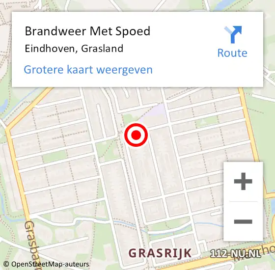 Locatie op kaart van de 112 melding: Brandweer Met Spoed Naar Eindhoven, Grasland op 27 juli 2023 18:08