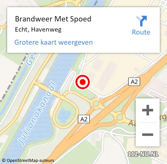 Locatie op kaart van de 112 melding: Brandweer Met Spoed Naar Echt, Havenweg op 27 juli 2023 18:13