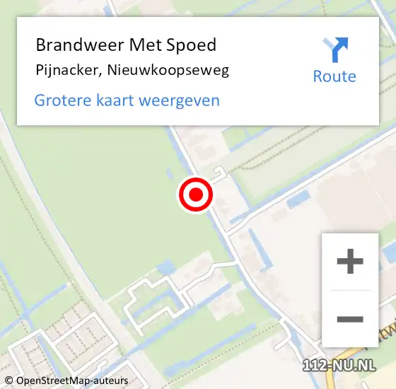 Locatie op kaart van de 112 melding: Brandweer Met Spoed Naar Pijnacker, Nieuwkoopseweg op 27 juli 2023 19:32