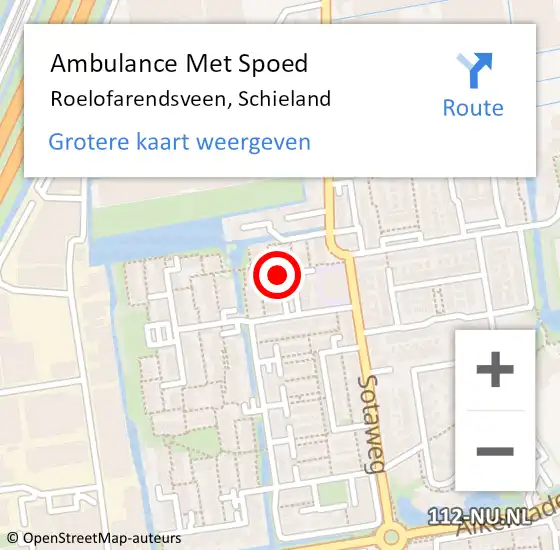 Locatie op kaart van de 112 melding: Ambulance Met Spoed Naar Roelofarendsveen, Schieland op 27 juli 2023 20:10