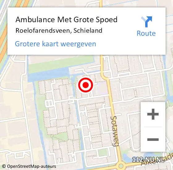 Locatie op kaart van de 112 melding: Ambulance Met Grote Spoed Naar Roelofarendsveen, Schieland op 27 juli 2023 20:17