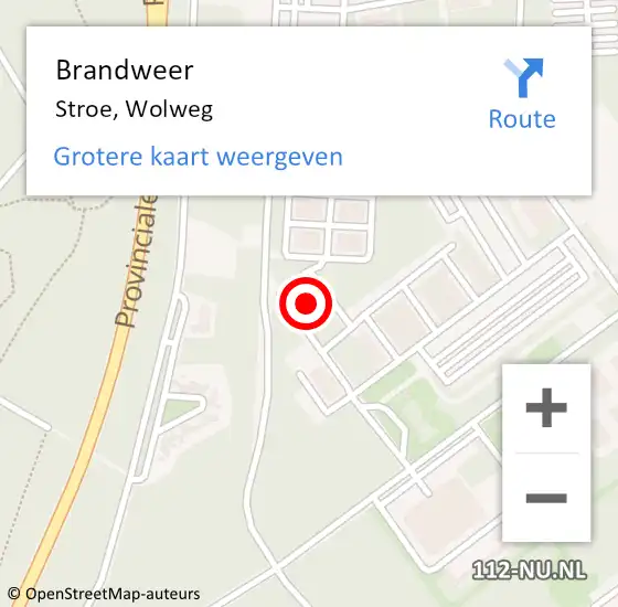 Locatie op kaart van de 112 melding: Brandweer Stroe, Wolweg op 27 juli 2023 21:04