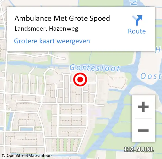 Locatie op kaart van de 112 melding: Ambulance Met Grote Spoed Naar Landsmeer, Hazenweg op 27 juli 2023 21:42