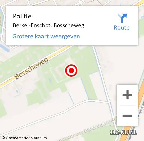 Locatie op kaart van de 112 melding: Politie Berkel-Enschot, Bosscheweg op 27 juli 2023 21:50
