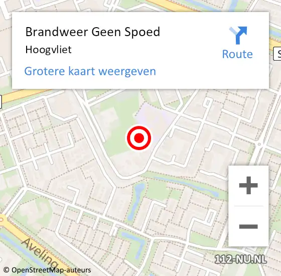 Locatie op kaart van de 112 melding: Brandweer Geen Spoed Naar Hoogvliet op 27 juli 2023 21:54