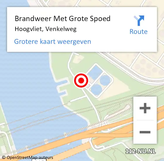 Locatie op kaart van de 112 melding: Brandweer Met Grote Spoed Naar Hoogvliet, Venkelweg op 27 juli 2023 22:14
