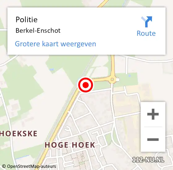 Locatie op kaart van de 112 melding: Politie Berkel-Enschot op 27 juli 2023 22:24