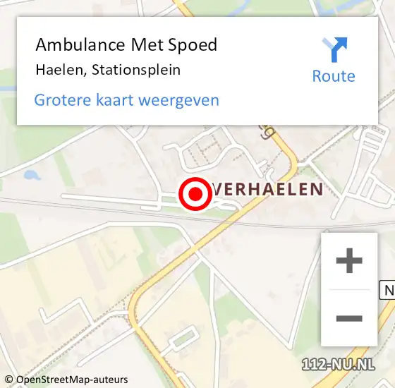 Locatie op kaart van de 112 melding: Ambulance Met Spoed Naar Haelen, Stationsplein op 27 juli 2023 22:42