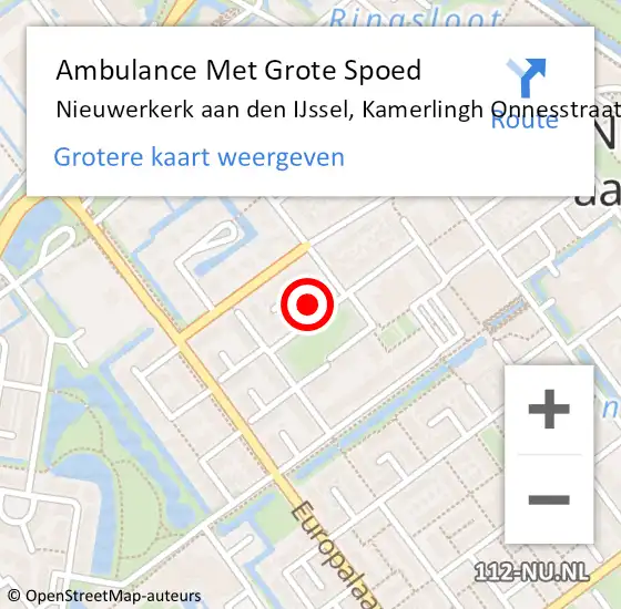 Locatie op kaart van de 112 melding: Ambulance Met Grote Spoed Naar Nieuwerkerk aan den IJssel, Kamerlingh Onnesstraat op 28 juli 2023 02:21