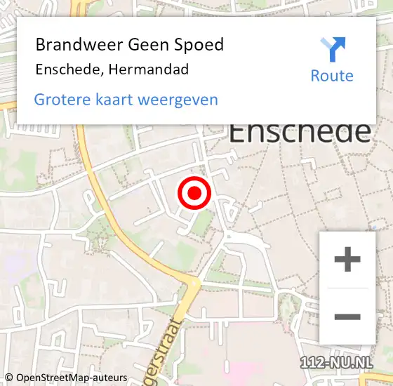 Locatie op kaart van de 112 melding: Brandweer Geen Spoed Naar Enschede, Hermandad op 28 juli 2023 02:27