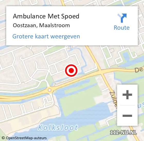 Locatie op kaart van de 112 melding: Ambulance Met Spoed Naar Oostzaan, Maalstroom op 28 juli 2023 04:32