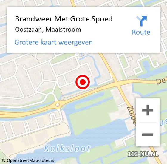 Locatie op kaart van de 112 melding: Brandweer Met Grote Spoed Naar Oostzaan, Maalstroom op 28 juli 2023 04:53