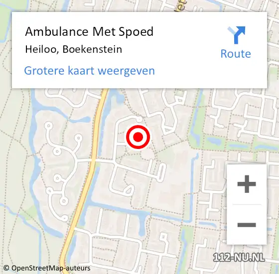 Locatie op kaart van de 112 melding: Ambulance Met Spoed Naar Heiloo, Boekenstein op 28 juli 2023 10:43