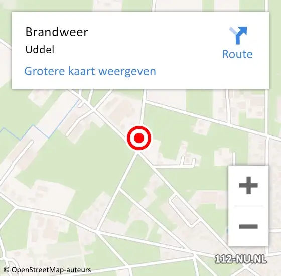 Locatie op kaart van de 112 melding: Brandweer Uddel op 28 juli 2023 12:54