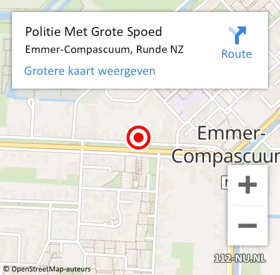 Locatie op kaart van de 112 melding: Politie Met Grote Spoed Naar Emmer-Compascuum, Runde NZ op 28 juli 2023 13:20