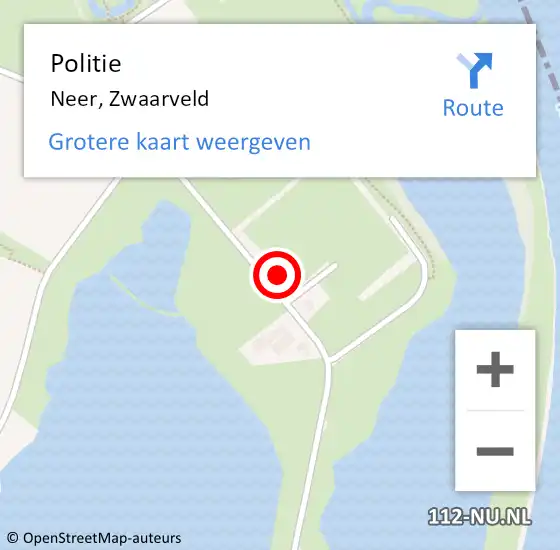 Locatie op kaart van de 112 melding: Politie Neer, Zwaarveld op 28 juli 2023 14:14