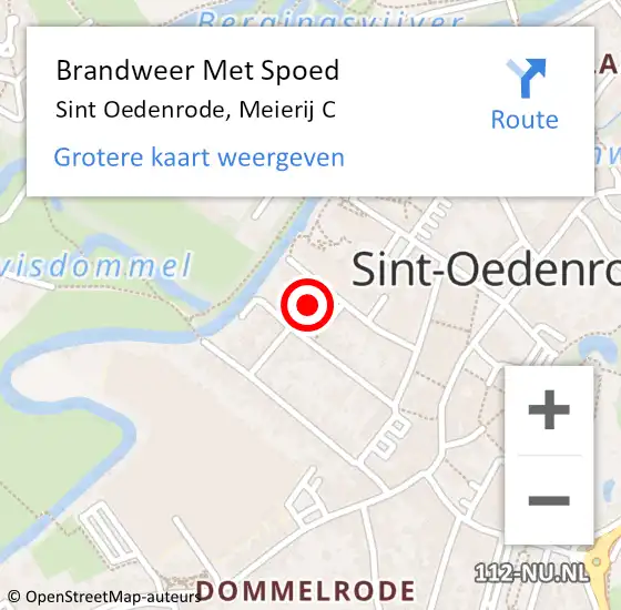 Locatie op kaart van de 112 melding: Brandweer Met Spoed Naar Sint Oedenrode, Meierij C op 28 juli 2023 14:37